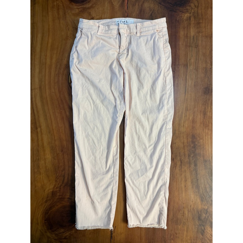 Frank & Eileen Women's Chino pants 4 Cotton Wicklow Pink Raw hem Straight B3-11